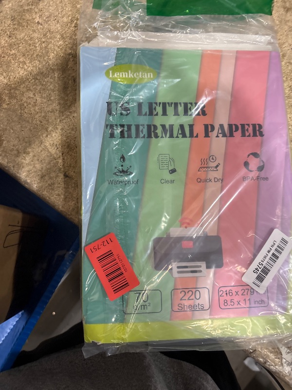 Photo 1 of [220 Sheets] 8.5 x 11 US Letter Size Thermal Printer Paper, Quick Drying Fan-Folded Thermal Paper, Compatible with MT610, M08F, D810, M832, M08E, A285M, A40, A80, A81, PR20, iDPRT HPRT PRT