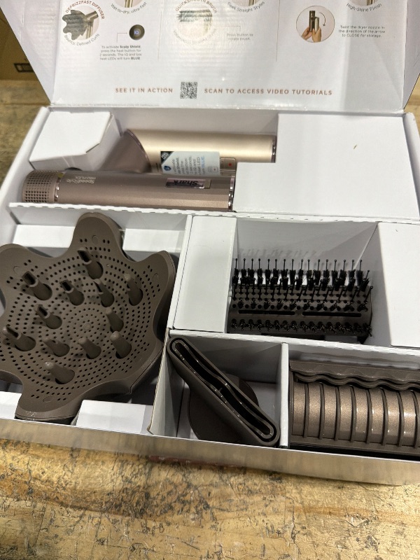 Photo 1 of (SOLD AS PARTS) Shark SpeedStyle Pro Flex Professional Performance High-Velocity Hair Dryer System with Scalp Shield & IQ Speed Styling and Drying Suite, Lightweight, Ionic, No Heat Damage, Mocha Silver, HD542
