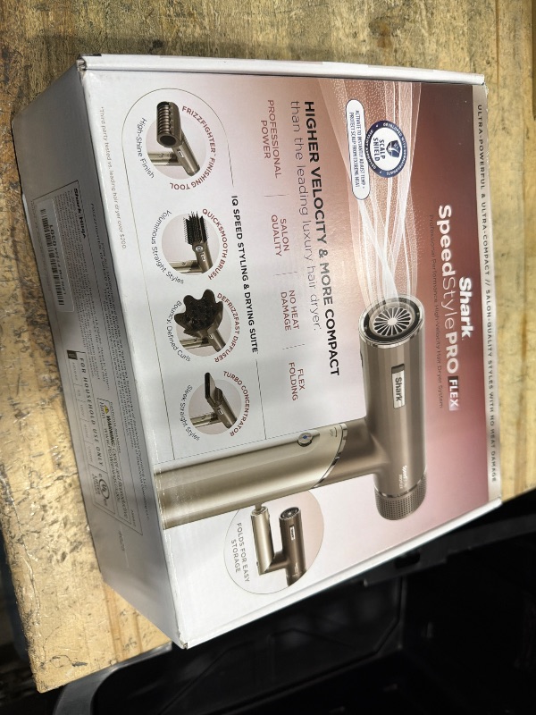 Photo 1 of (SOLD AS PARTS) Shark SpeedStyle Pro Flex Professional Performance High-Velocity Hair Dryer System with Scalp Shield & IQ Speed Styling and Drying Suite, Lightweight, Ionic, No Heat Damage, Mocha Silver, HD542