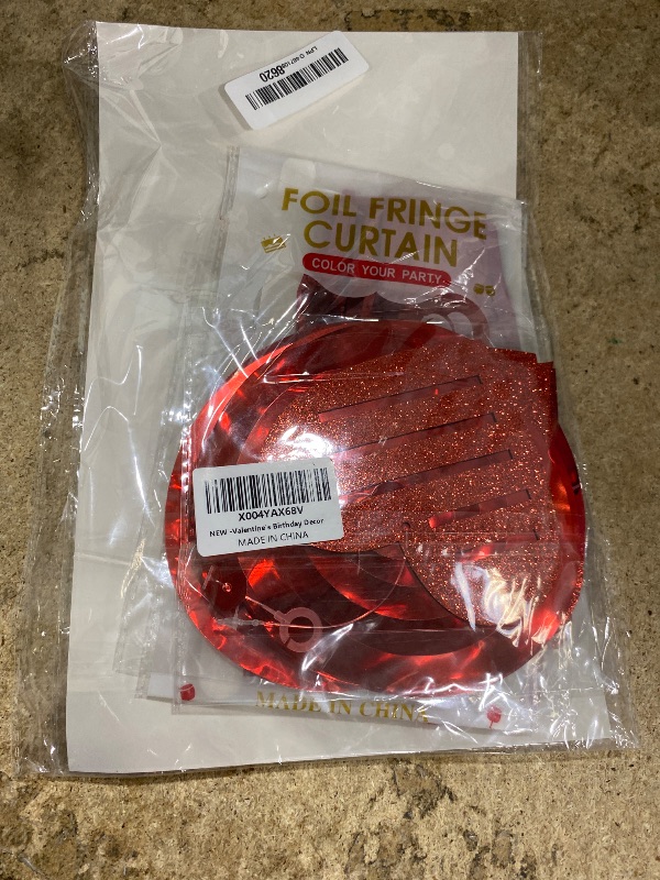 Photo 1 of 21 PCS Valentine's Birthday Decorations Happy Birthday Banner with Red Heart Hanging Swirls and Foil Curtain Backdrop for Home Wall Door Romantic Bday Party Supplies
