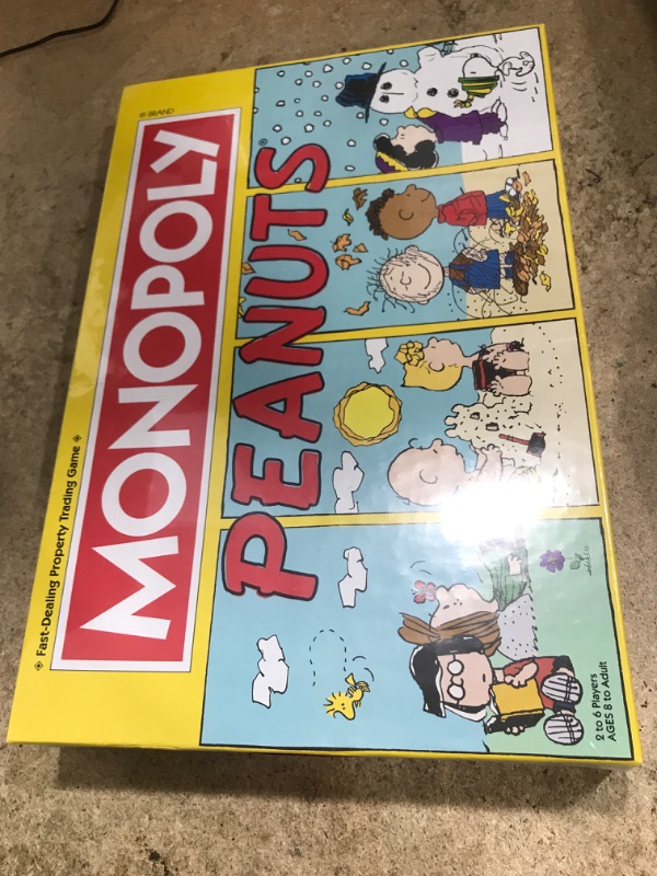 Photo 1 of ***RETAILS $50*** Monopoly Peanuts Board Game, Play as Snoopy on Sled, Baseball Cap, Kite Eating Tree & More, Officially Licensed and Collectible Monopoly Game Based On The Famous Comic Strip Peanuts