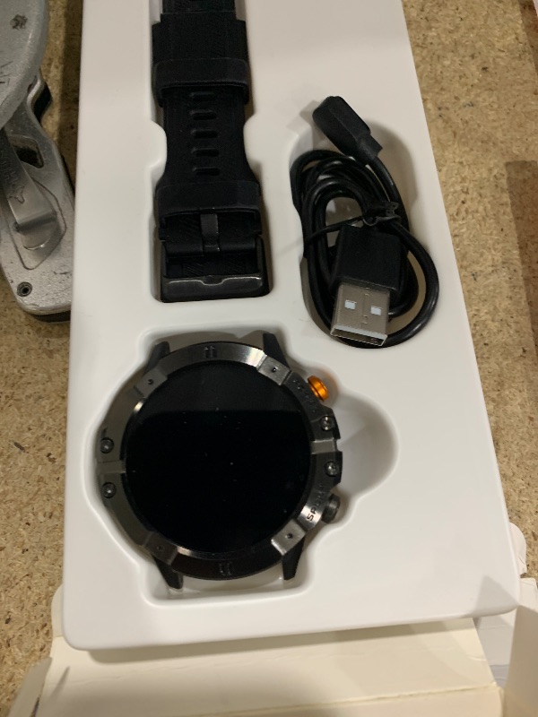 Photo 1 of ***FOR PARTS ONLY/ NON-FUNCTIONAL*** Smart Watches for Men, Bluetooth Call Military Smart Watch, Waterproof Fitness Tracker with Heart Rate/Blood Oxygen/Sleep Monitor/124 Sports Modes, Tactical Watch for Android Phones & iPhone (Silver)