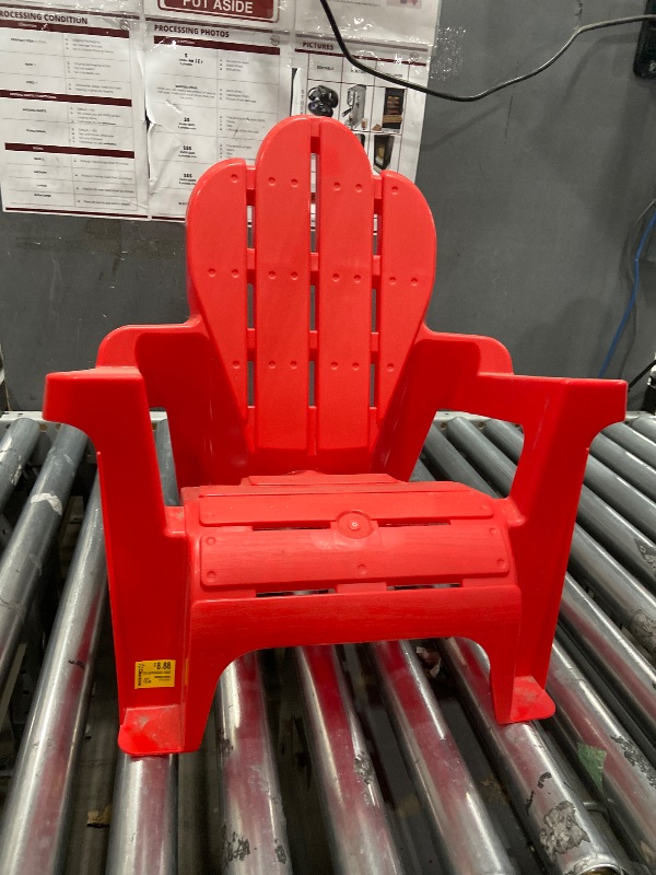 Photo 1 of *COLOR IS RED* Seasonal Supply Co. Plastic Adirondack Chairs, Assorted Colors