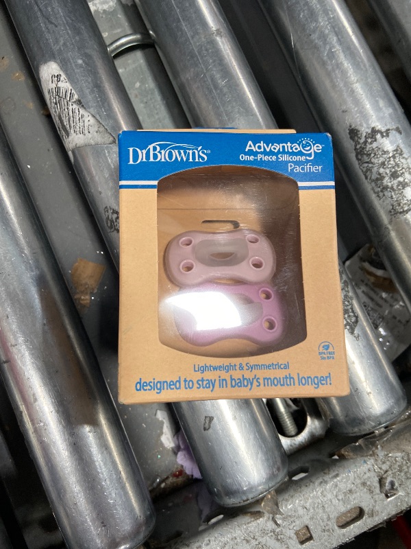 Photo 1 of *ONLY 2* Dr. Brown's Advantage One-Piece Silicone Baby Pacifier, Fully Symmetrical Soother, Ecru/Light Pink/Pink, 0-6m, BPA-Free, 3-Pack