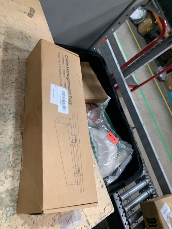 Photo 1 of [Upgraded] Large Under Desk Cable Management Tray, Cinati Cable Management Under Desk No Drill, 28.4" Fabric Cord Hider for Wire Organizer, Cord Organizer for Office, Home - Supports Up to 30lbs Black