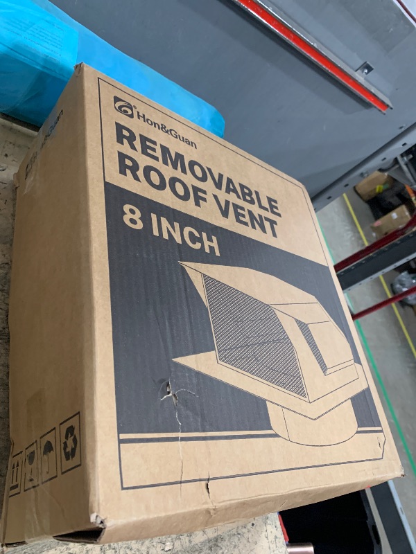 Photo 1 of [Upgrade Airflow] Hon&Guan Removable Roof Vent Cover, 8 Inch Roof Vents for Houses, 8'' Exhaust Vent Wall Vent for Ventilation System-with Damper and Two New Small Vents,Galvanized Steel