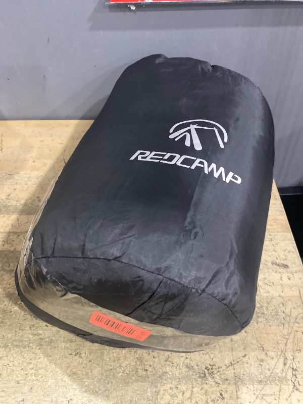 Photo 1 of (Picture for reference, Solid Black and Grey Sleeping Bag)......REDCAMP Cotton Flannel Sleeping Bag for Adults, XL 32F Comfortable, Envelope with Compression Sack Blue 2lbs(95"x35")