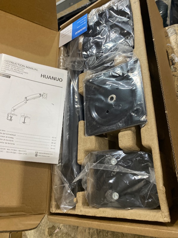 Photo 1 of ?HUANUO Heavy Duty Monitor Arm for 49-Inch Ultrawide/Curved Screens, Full Motion Adjustable Monitor Mount with Aircraft-Grade Aluminum, Holds 26.4lbs, VESA 75x75/100x100mm?