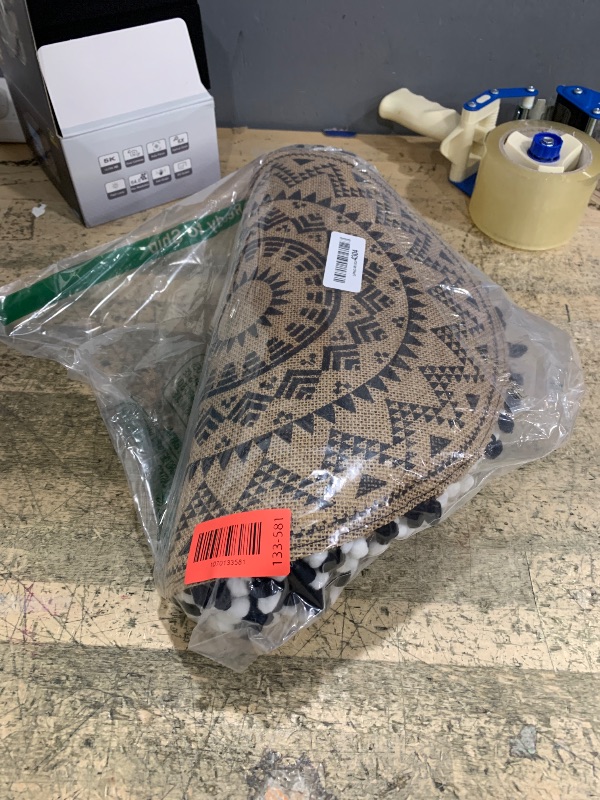 Photo 1 of 12 Pcs Round Braided Placemats, 15 Inch Boho Rounds Table Mats, Jute Table Mats Heat Proof Washable Round Woven Placemats for Dining Wedding Family Party Dinner Decor