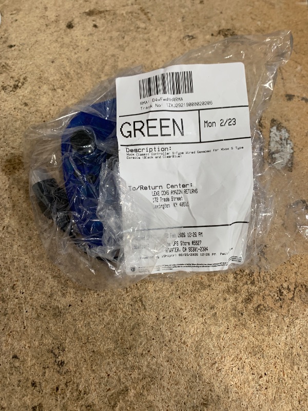 Photo 1 of ***MISSING BLACK***Xbox Classic Controller S-Type Wired Gamepad for Xbox S Type Console (Black and ClearBlue)