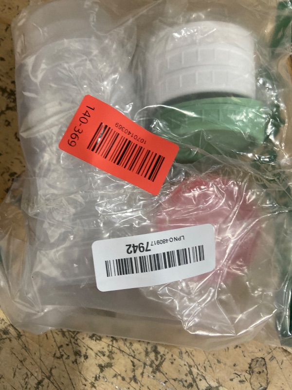 Photo 1 of **POSSIBLE PARTIAL SET/ MISSING 2 LIDS OF BOTH GREEN AND PINK POSSIBLY MISSING SOME CONTAINERS** UMETASS Food Storage Containers, 12 Pack 4 oz Freezer Storage Containers with Twist Top Lids, Leakproof, BPA Free, Microwave & Dishwasher Safe Takeout Contain