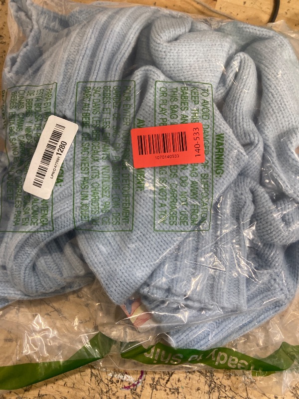 Photo 1 of ***HAS FABRIC SNAGS** PRETTYGARDEN Women's 2025 Fall Oversized Sweaters Turtleneck Casual Long Sleeve Chunky Knit Pullover Tops Winter Clothes (Light Blue,Small)