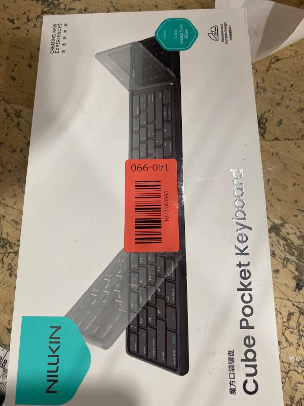 Photo 1 of **HAS ISSUES PAIRING ** Nillkin Foldable Bluetooth Keyboard with Touchpad & Number Pad, Portable Bluetooth Keyboard with Full Size Keys, Pocket-Sized Wireless Travel Keyboards for iPad, Smartphone, Tablet and Laptop Blue