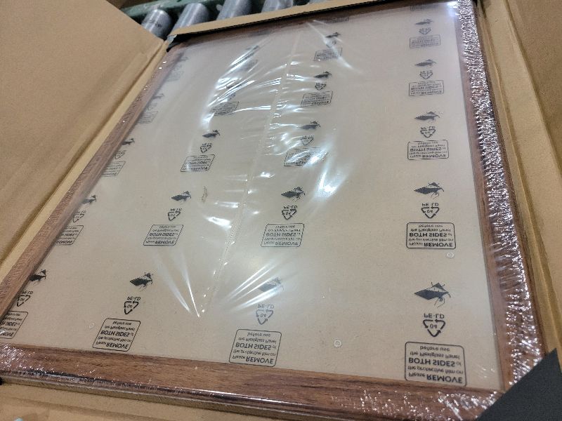 Photo 1 of 14x18 Wood Frame Brown, Rustic Natural Wooden 18x14in Poster Picture Frame, Distressed 14 x 18inch Woodgrain Gallery Photo Frame with HD Plexiglass, Horizontal Vertical Wall Mounting Display 1pcs