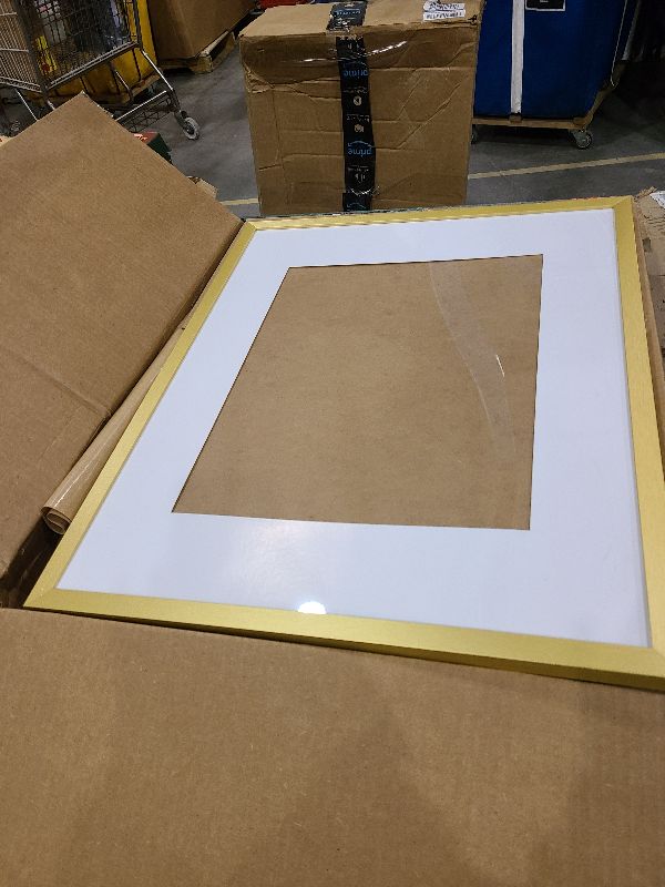 Photo 1 of **MSRP 23.99** ENJOYBASICS 16x20 Picture Frame, Display Poster 11x14 with Mat or 16 x 20 Without Mat, Wall Gallery Photo Frames, Gold, 1 PACK