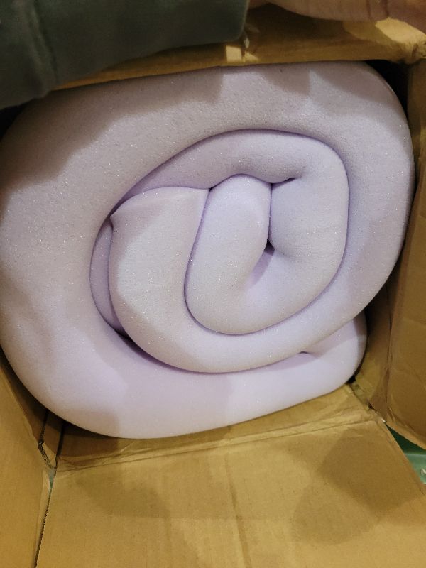 Photo 1 of 2 Inch Egg Crate Queen Memory Foam Mattress Topper, Lavender Scent Gel Infused Foam Mattress Topper for Pressure Relief, CertiPUR-US Certified Queen Bed Topper, Purple, 60"×80"