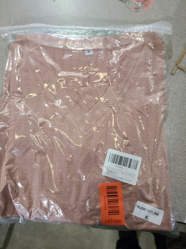 Photo 1 of Anbech Womens Short Sleeve Tshirt Basic 2 Pack V Neck Summer Casual Tee Tops (Light Pink Green, XL)