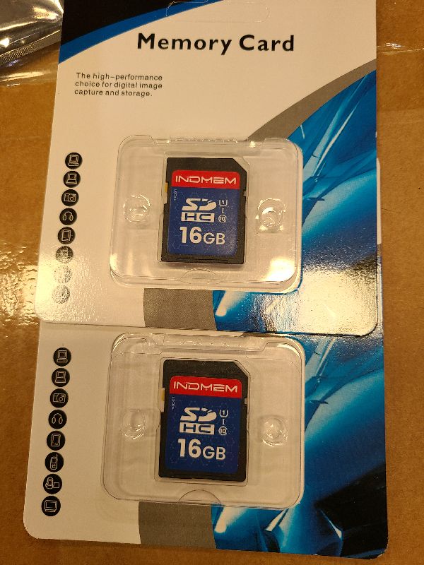 Photo 1 of 16GB SD Card, 2 Pack SDHC Flash Memory Cards UHS-I U1 Class 10 High-Speed Full HD Video Compatible with Digital Point-and-Shoot Cameras, HD Camcorders, DSLR and PC, 16GB(2pc)
