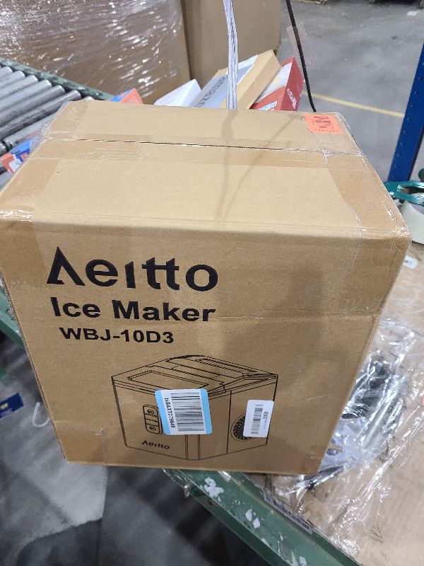 Photo 1 of Aeitto Ice Makers Countertop, 26Lbs/24H Ice Machine with 2 Sizes of Bullet Ice, 9 Ice Cubes Ready in 6 Mins, Self-Cleaning Portable Ice Maker with Ice Scoop and Basket for Home Office Bar RV, Black
