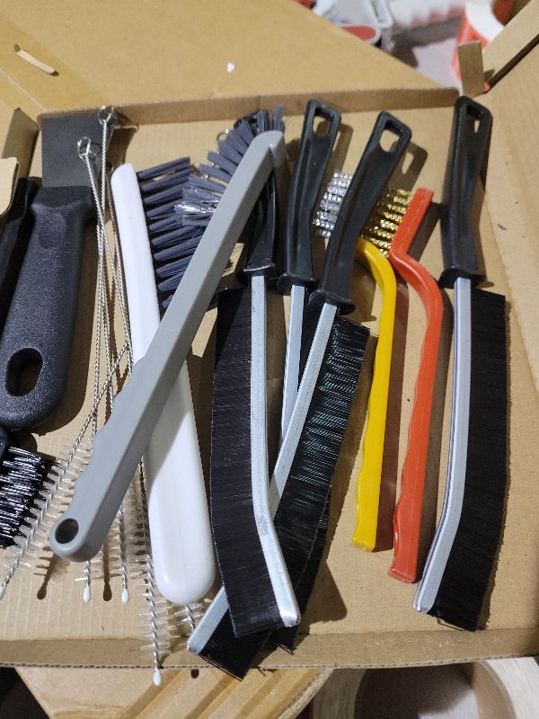 Photo 1 of 15pcs Crevice Cleaning Brush, Hard Bristle Scrub Brushes Tools, Multifunctional Grout Brush for Home, Bathroom, Ktichen, Window and Corners
