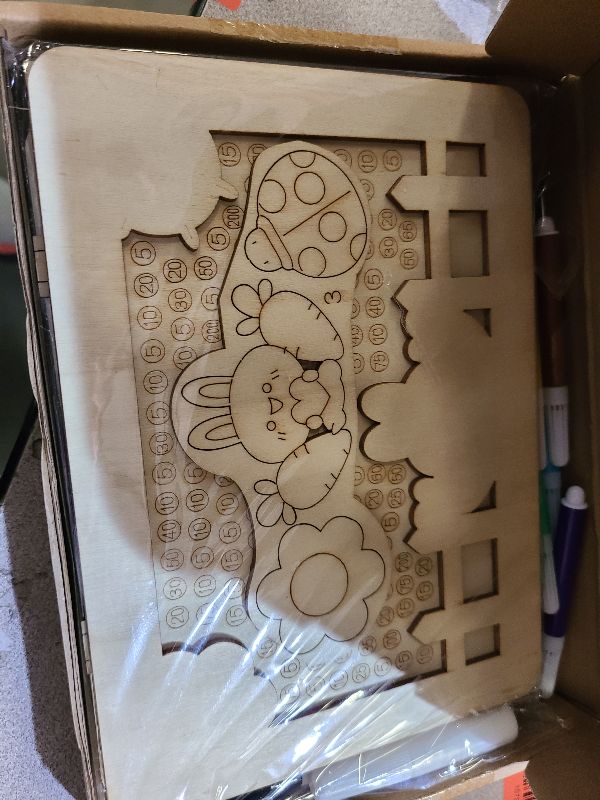 Photo 1 of 2 Pcs Savings Challenge Box, Wooden Cash Saver Money Box, DIY Cash Coin Vault Piggy Bank with Coloring Pen for Adults Kids, Money Box with Savings Target and Figures($1000)