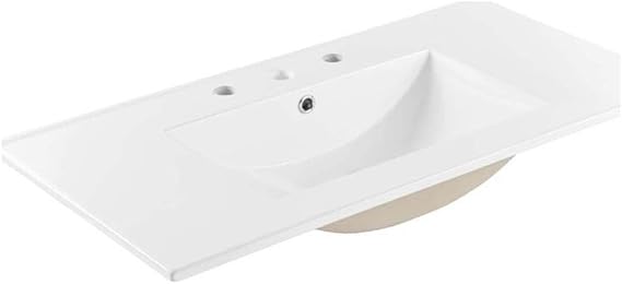 View 1 of **MSRP 133.70** Modway EEI-4203-WHI Cayman 36" Bathroom Sink, White