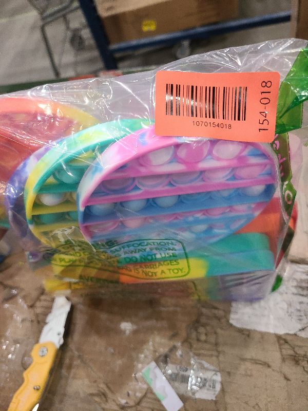 Photo 1 of 12pcs 5in Random Pop Bubble Fidget Sensory Toys, Pop Toy Bulk for Party Favor, Classroom Student Prizes Easter Basket Goodie Bag Stuffers Christmas Valentine Gift for Kid