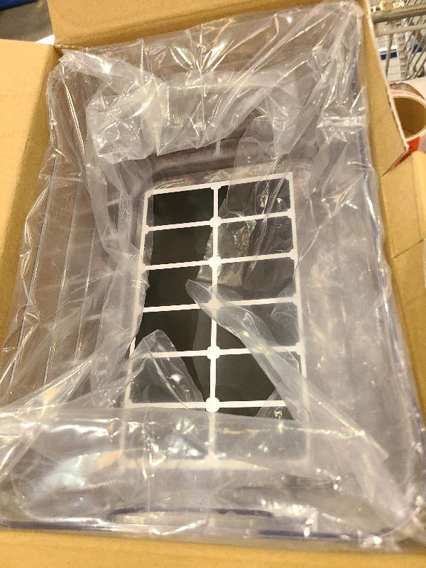 Photo 1 of 12 PACK Multi-Use Clear Plastic Storage Bins for Organizing w/Labels - Home, Kitchen, Pantry, Bathroom, Office, Cabinet Shelf Organizer Bins - SOHO Collection, RV, Fridge Organization Containers - L