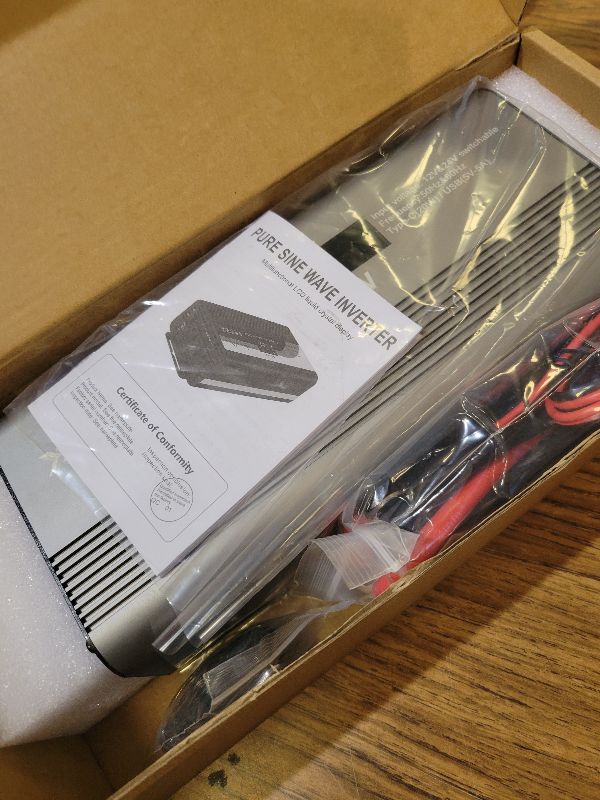 Photo 1 of 1000W Pure Sine Wave Inverter,12V/24V Auto-Detect, 50Hz/60Hz Switchable, LCD Display, Type-C Fast Charging, Silent Design, Overload & Overheat Protection for RV, Home