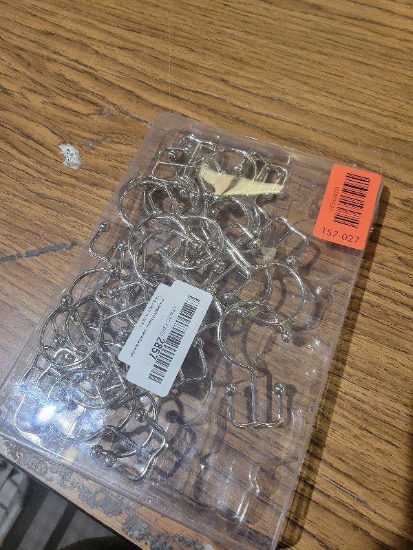 Photo 1 of 24 Pcs Shower Curtain Hooks, Goowin Shower Curtain Rings, Durable Shower Curtain Rings Rust Proof, Double Glide Shower Rings for Curtain, Simple Shower Hooks for Shower Curtain & Liner, Brush Nickel