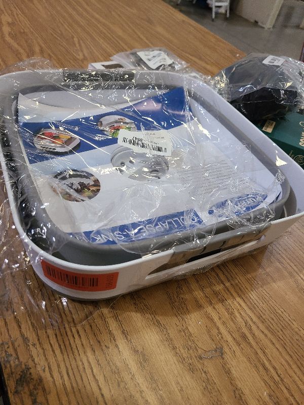 Photo 1 of 2.9 Gal(11L) Collapsible Wash Basin with Drain Plug, Space Saving Multiuse Foldable Sink Tub,Dishpan,RV camping sink,Vegetable Washing basin,Ice Beverage Tubs,Laundry & Kitchen Use