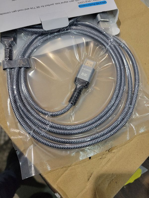 Photo 1 of 10K 8K HDMI 2.1 Cable 2-Pack 6.6FT, Highwings Certified 48Gbps Ultra High Speed Slim HDMI Cord,Support 4K@120Hz 8K@60Hz, HDCP 2.2&2.3, Dynamic HDR,eARC,DTS:X, Compatible with Roku TV/HDTV/PS5/Blu-ray
