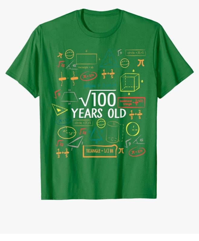 Photo 1 of 10 Years Old Square Root Math 10th Birthday Boy Girl Kids T-Shirt M