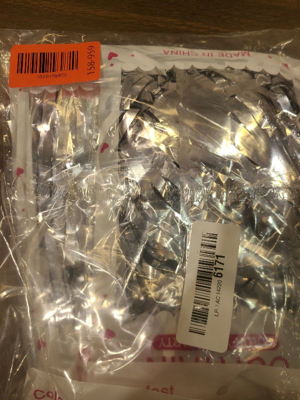 Photo 1 of 2 Pack Foil Curtain Backdrop Silver Metallic Tinsel Foil Fringe Curtains Photo Booth Props for Birthday Wedding Engagement Baby Shower Bachelorette Christmas Holiday Celebration Party Decorations