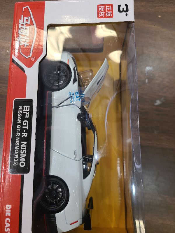 Photo 1 of 1:32 Scale 2023 GT-R Nismo (R35) Sports Car Model Toy Car Metal Diecast Toy Vehicle, Doors Open, Light Sound, Pull Back, Toys for Boys Kids Gifts, Men Collection, Home Office Décor, White