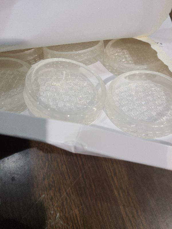 Photo 1 of 1.6"x1.6" Round Rubber Furniture Caster Cups, 12 PCS Chair Coasters for Carpet - Clear Non Slip Furniture Pads with Grip, Carpet Protector for Furniture Legs - Protect Any Flooring