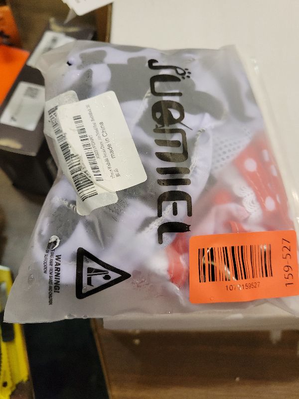 Photo 1 of 2 Pieces Washable Female Diapers with Suspender Comfort Reusable Doggy Diapers Reusable Puppy Sanitary Panties Dog Underwear Diaper for Small Girl Dogs in Period Heat (Red&Black,M)