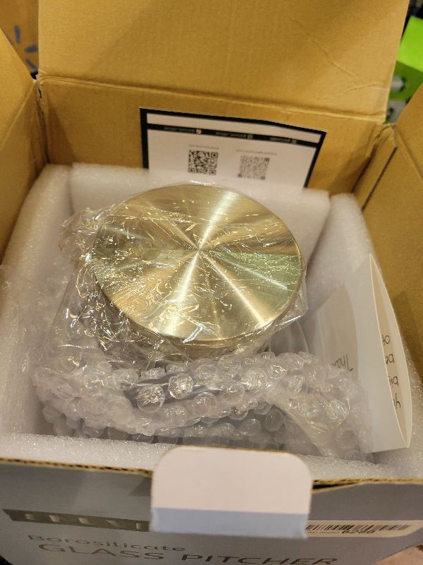 Photo 1 of 1 Gallon thickened Glass Pitcher with Lid and Spout, Borosilicate Glass Carafe for Hot/Cold Drink, Water Pitchers for Fridge, Extra Large Jug with Handle for Iced Tea, Coffee,Juice,Homemade Beverage