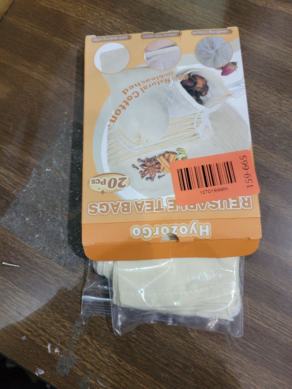 Photo 1 of 20 Pcs Muslin Bags with Drawstring, Reusable Tea Bags, Spice Bags for Cooking Soup/Herb/Loose Leaf Tea, Natural Cotton Small Cheese Cloth Bag for Straining, Sachet Bags Empty, 4 X 3 Inches