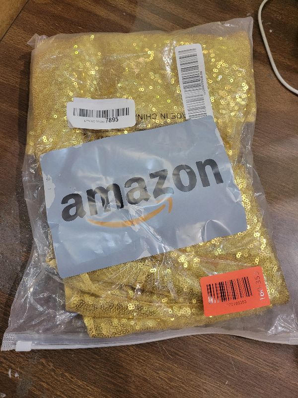 Photo 1 of 2 Packs 12 x 72 inches Gold Sequin Table Runner, Glitter Runner for Birthday Party Supplies Decorations Wedding Bachelorette Holiday Celebration Bridal Shower Baby Shower