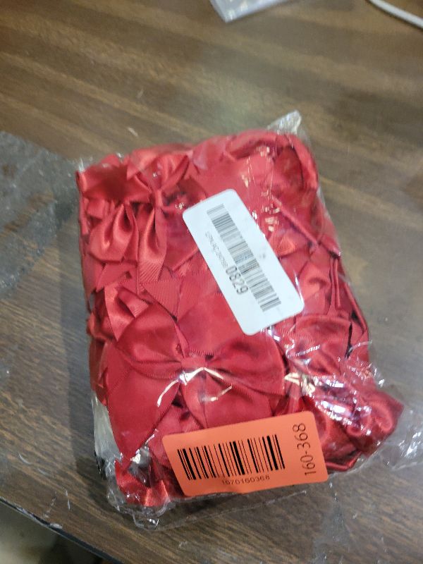 Photo 1 of 100 PCS Bows for Gift Wrapping, 2.75" Satin Ribbon Bows with Double-Sided Tape, Small Bows for Crafts, Bow Decor, Mini Bows Decorations for Party Baby Shower Birthday Wedding (Red)