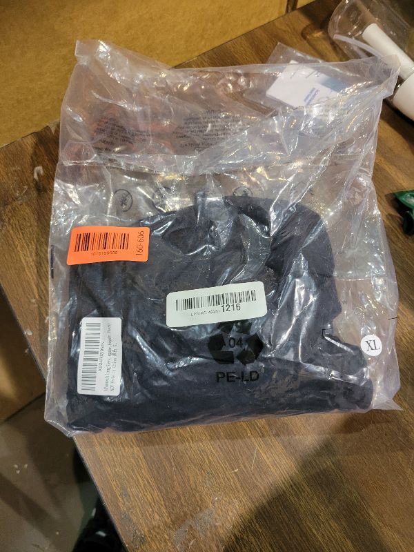 Photo 1 of 2025 Women's Long Sleeve Tops Keyhole Neck Detail Crew Neck Shirts Ring Cut Out Design Stretchy Tees (US, Alpha, X-Large, Regular, Regular, Black)