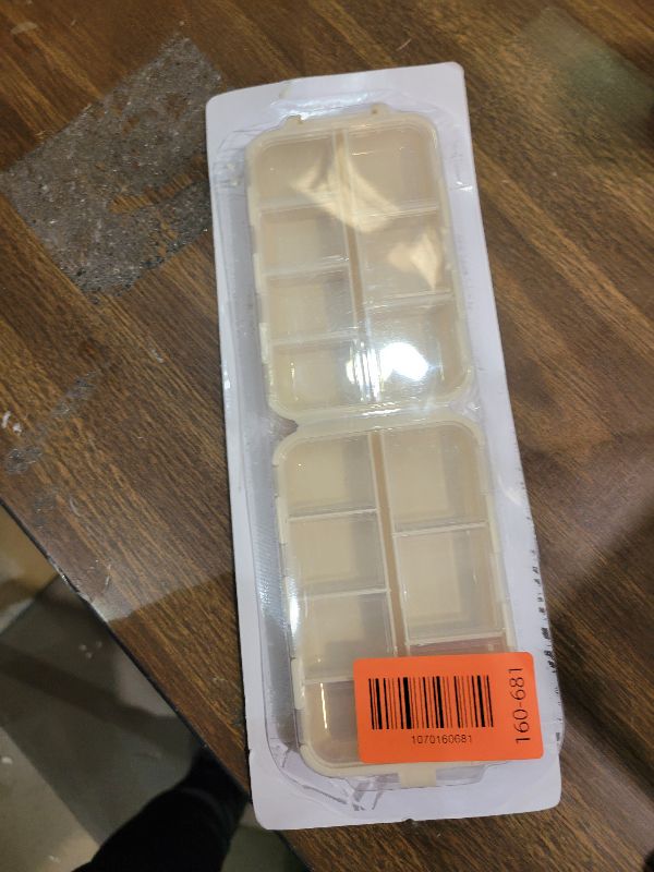 Photo 1 of 14 GRIDS Travel Pill Organizer Box with Labels - Travel Medicine Case Kit - Pocket Daily Pharmacy Container - Travel Medication Holder Dispenser for Fish Oil Vitamin Supplement Storage - Khaki