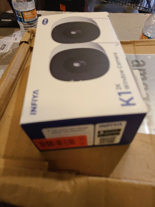 Photo 1 of 2K No Drill Window Camera-2 Pack Cameras for Home Security Indoor & Outdoor Monitoring thru Glass, Anti-Glare Color Night Vision, Human Detection, 24/7 Recording, Space-Saving, Ideal for Apartment, K1