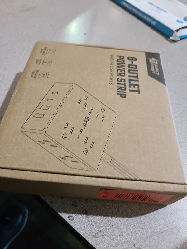 Photo 1 of 10Ft Extension Cord with Multiple Outlets, Flat Plug Surge Protector Power Strip 10 Ft Long Cord, 8 Outlets & 4 USB Ports (2 USB C), Desk Charging Station for Home Office, College Dorm Room Essentials