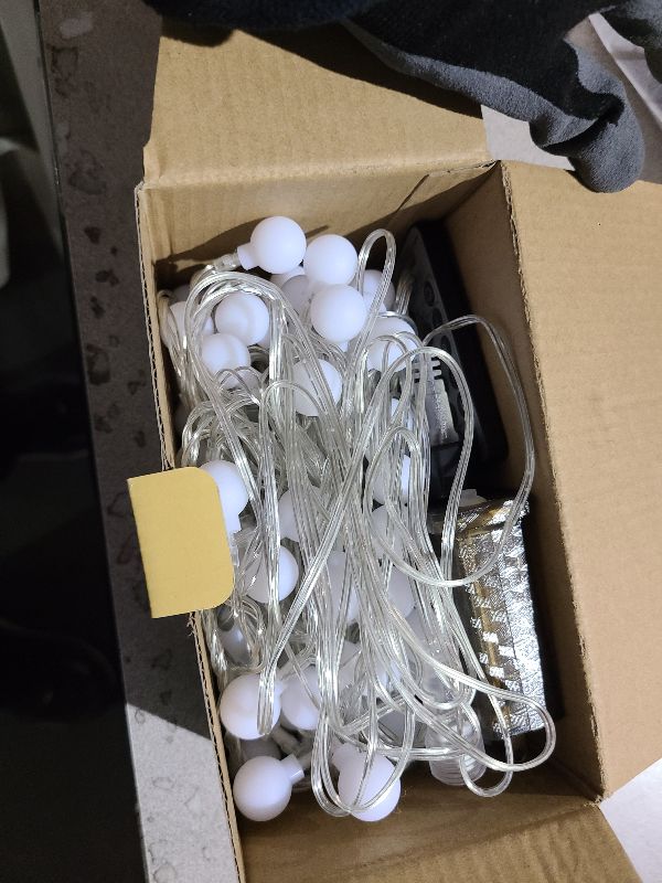 Photo 1 of 100LED Connectable String Lights Indoor Outdoor for Bedroom, 43ft White Globe Lights Plug in with Remote & Timer, 8 Lighting Modes Waterproof Fairy Light for Room Classroom Wedding Christmas Decor