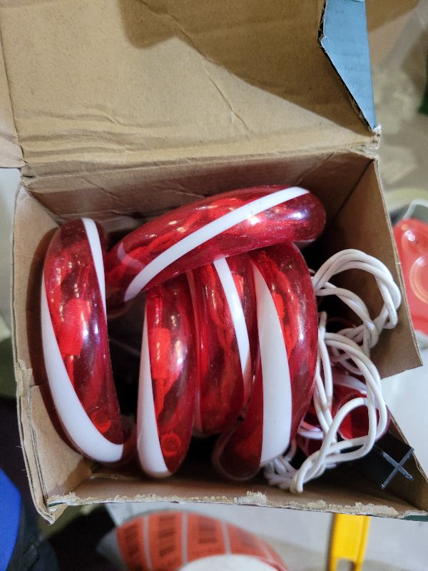 Photo 1 of 10" Christmas Candy Cane Lights (10PCS) for Landscape Decoration,Red & White Pathway Makers Lights (Include Stakes)