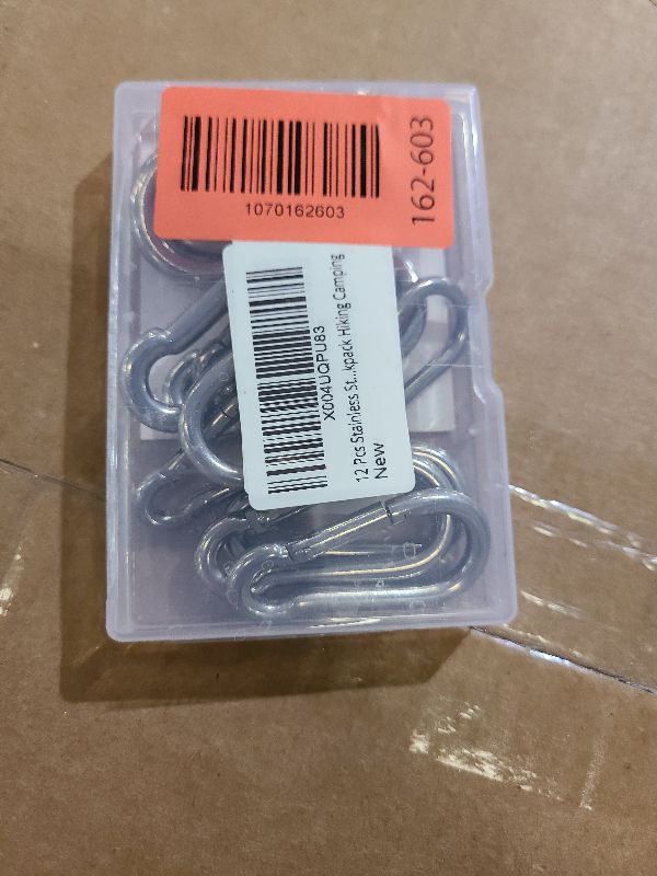Photo 1 of 12 Pcs Stainless Steel Snap Hooks, Includes Mini 1.57 Inch, Small 1.97", Medium 2.36 Inch Heavy Duty, Rustproof Keychain Hook for Backpack Hiking Camping