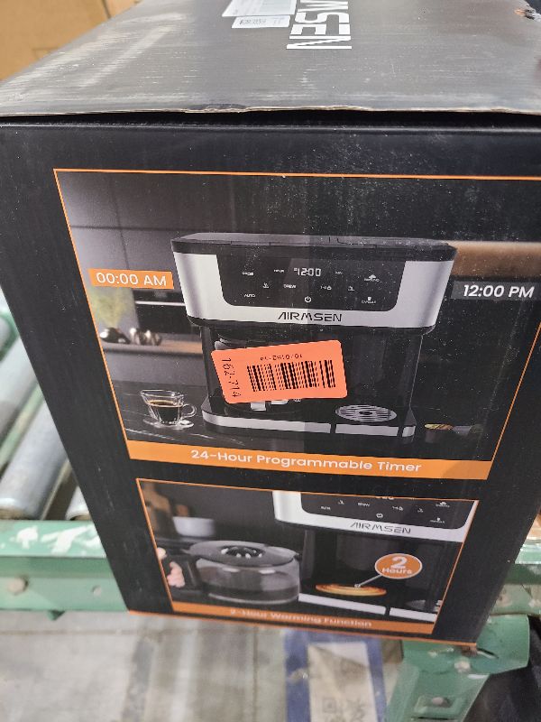 Photo 1 of AIRMSEN 12-Cup Programmable Dual Coffee Maker – Single Serve Machine for K-Cup Pods & Ground, 1000W Fast Brew, Delay Start, 2H Keep Warm, Touchscreen, 60oz Tank, Glass Carafe – Home & Office