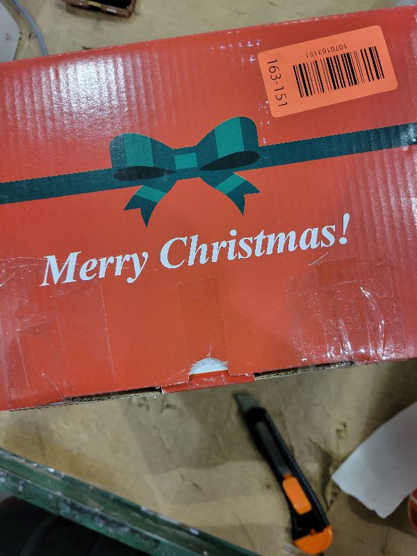 Photo 1 of 8 FT Inflatable Sitting Santa Claus Christmas Outdoor Decorations, Blow Up Santa Claus with Gift Bag Sitting on Roof Wall Tree Chair, Outdoor/Indoor Decorations for Street House Patio Bench Shrubs